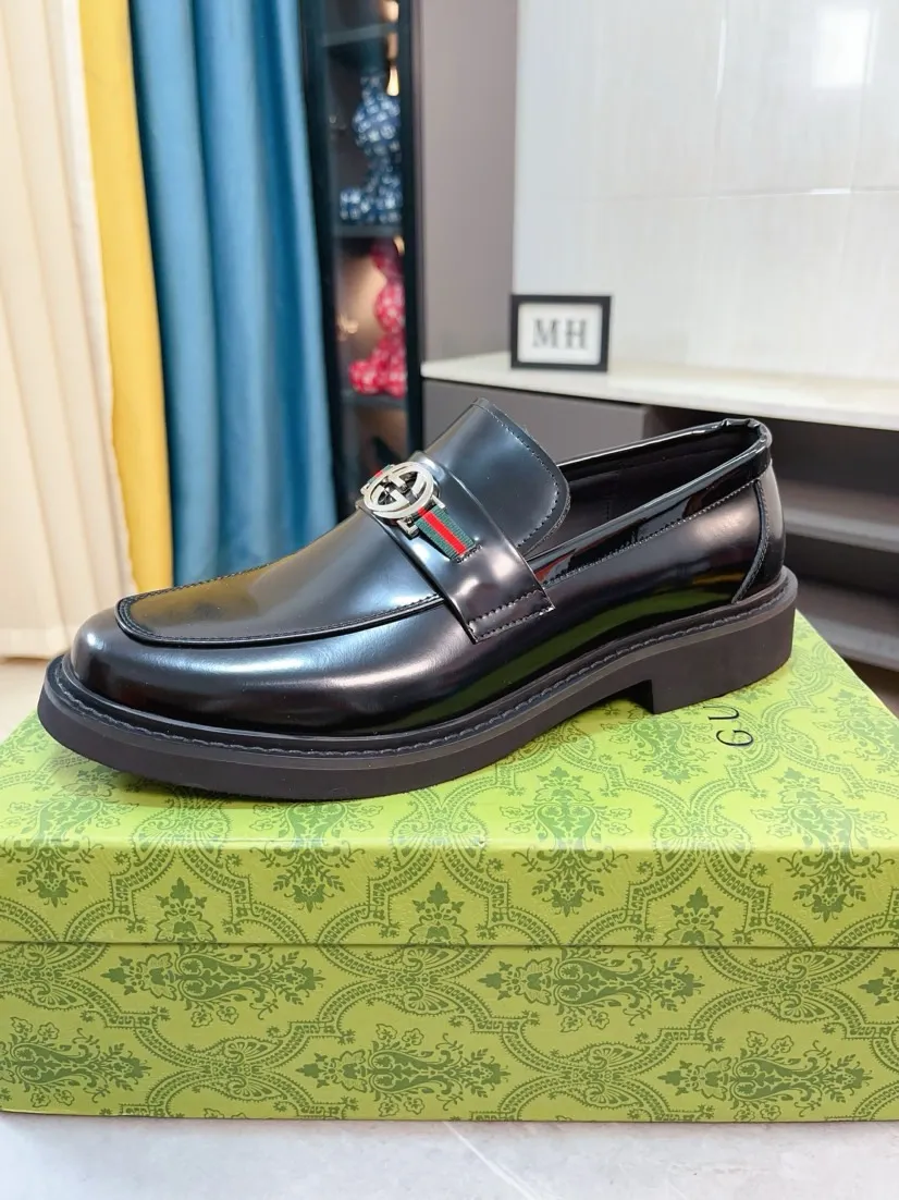 Men's men's shoes💰560🌹🌹Niuli [GUCCI] Formal men's leather shoes [strong][strong][strong] New model coming ~ original quality ☺The upper is imported from Italy with open edges, the leather is soft and delicate, and the wear-resistant and non-slip combination outsole is dignified and domineering, and the luxury charm is unobstructed! The natural and free nouveau riche leads the trend. Code number: 38-44